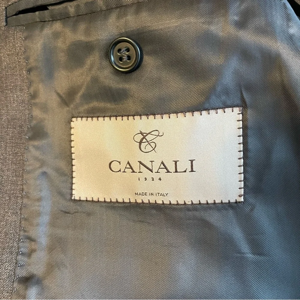 Canali Made In Italy Men Suit Jacket 100% Wool Size 50R *READ*
